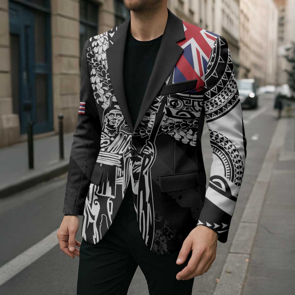Hawaii King Flag Blazer Hawaiian Maile Lei - Polynesian Pride