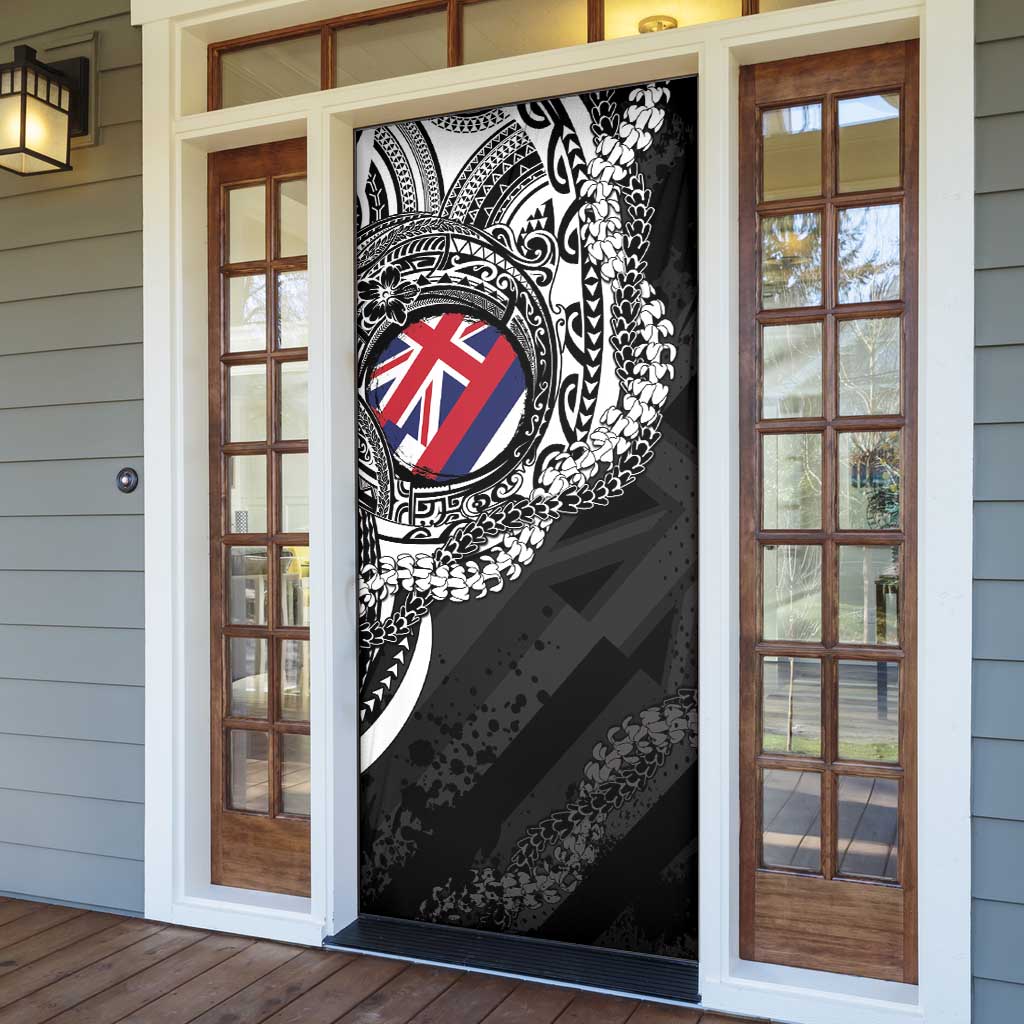Hawaii King Flag Door Cover Hawaiian Maile Lei - Polynesian Pride
