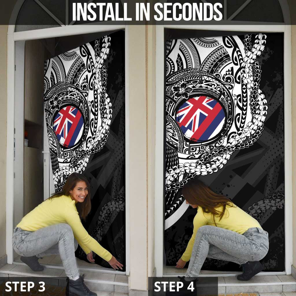 Hawaii King Flag Door Cover Hawaiian Maile Lei - Polynesian Pride