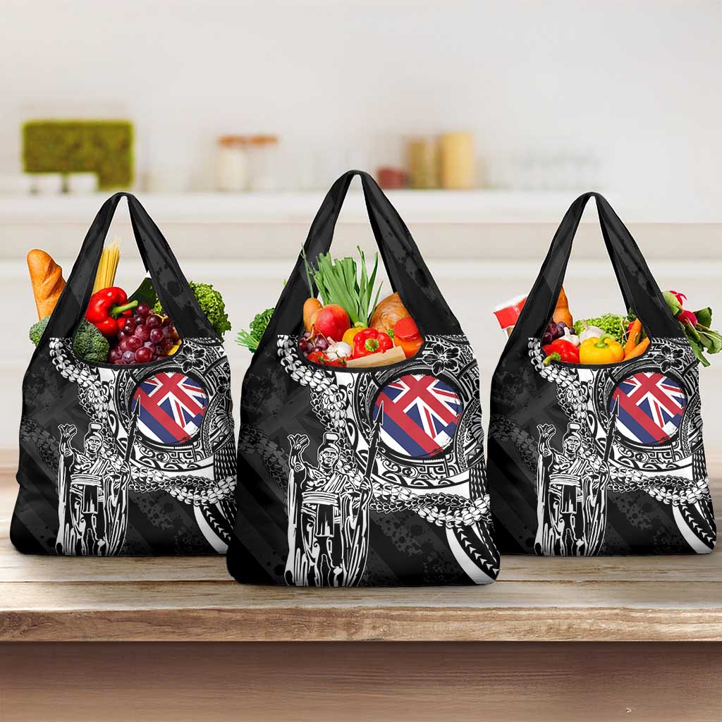 Hawaii King Flag Grocery Bag Hawaiian Maile Lei - Polynesian Pride