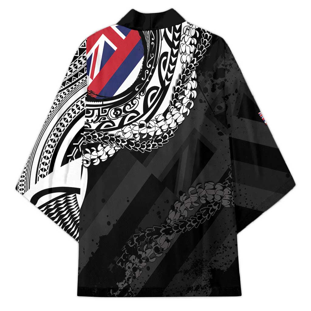 Hawaii King Flag Kimono Hawaiian Maile Lei - Polynesian Pride