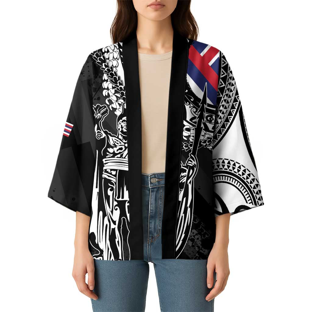 Hawaii King Flag Kimono Hawaiian Maile Lei - Polynesian Pride