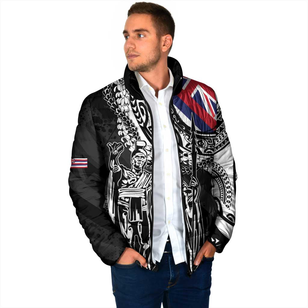 Hawaii King Flag Padded Jacket Hawaiian Maile Lei - Polynesian Pride
