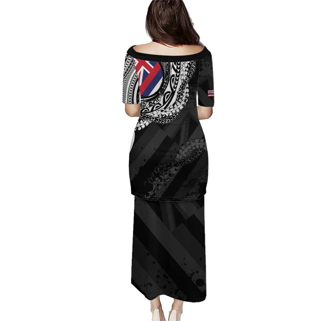 Hawaii King Flag Puletasi Hawaiian Maile Lei - Polynesian Pride