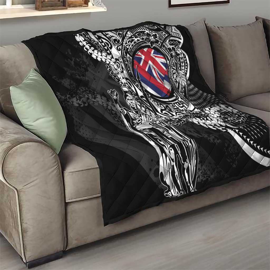 Hawaii King Flag Quilt Hawaiian Maile Lei - Polynesian Pride