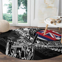 Hawaii King Flag Round Carpet Hawaiian Maile Lei - Polynesian Pride