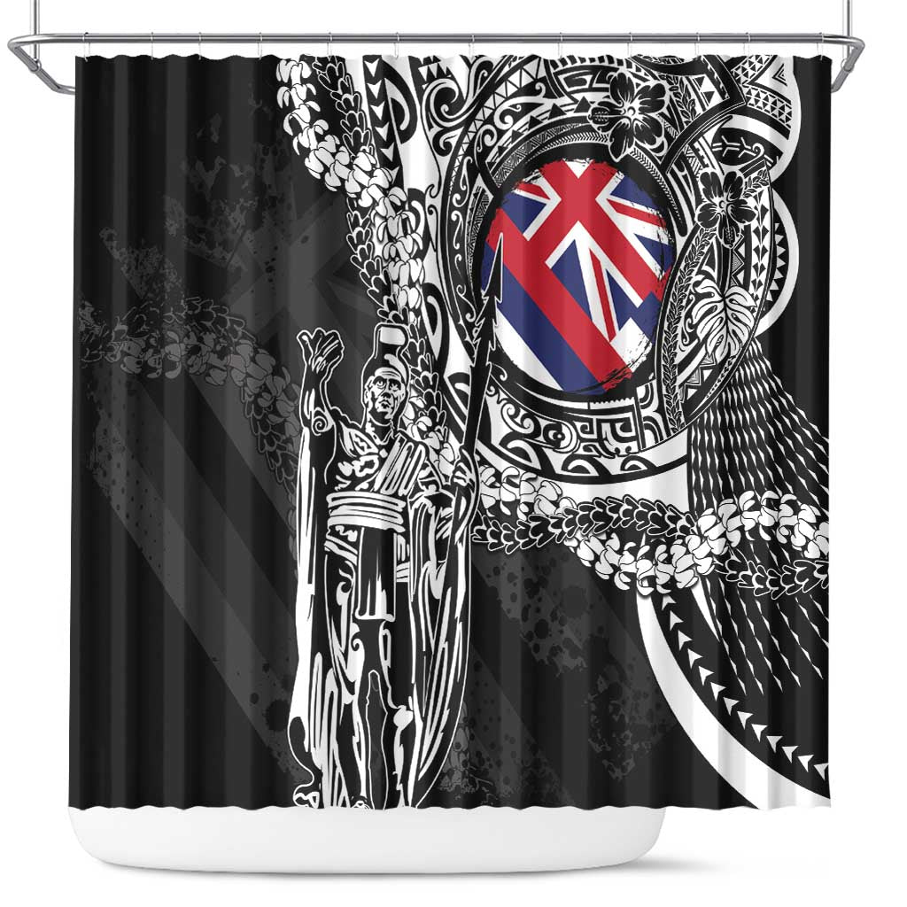 Hawaii King Flag Shower Curtain Hawaiian Maile Lei - Polynesian Pride