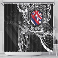 Hawaii King Flag Shower Curtain Hawaiian Maile Lei - Polynesian Pride