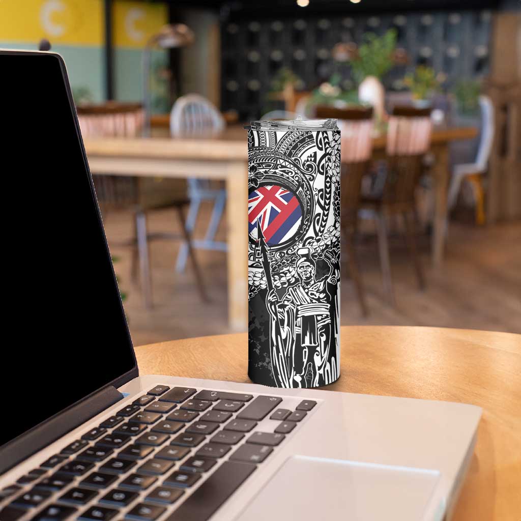 Hawaii King Flag Skinny Tumbler Hawaiian Maile Lei - Polynesian Pride