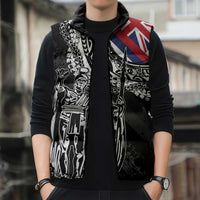 Hawaii King Flag Sleeveless Puffer Jacket Hawaiian Maile Lei - Polynesian Pride