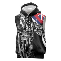 Hawaii King Flag Sleeveless Zip Hoodie Hawaiian Maile Lei - Polynesian Pride