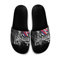 Hawaii King Flag Slide Sandals Hawaiian Maile Lei - Polynesian Pride