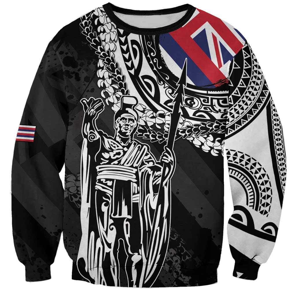 Hawaii King Flag Sweatshirt Hawaiian Maile Lei - Polynesian Pride