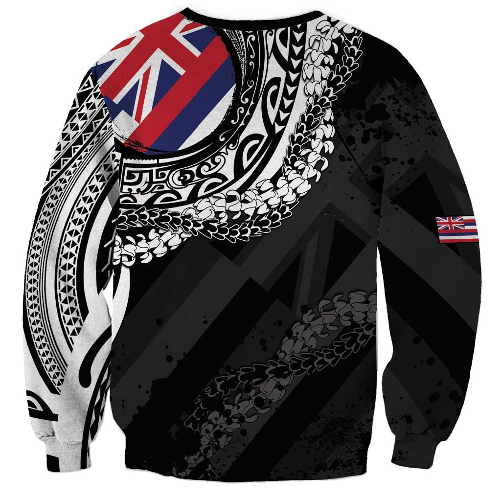 Hawaii King Flag Sweatshirt Hawaiian Maile Lei - Polynesian Pride
