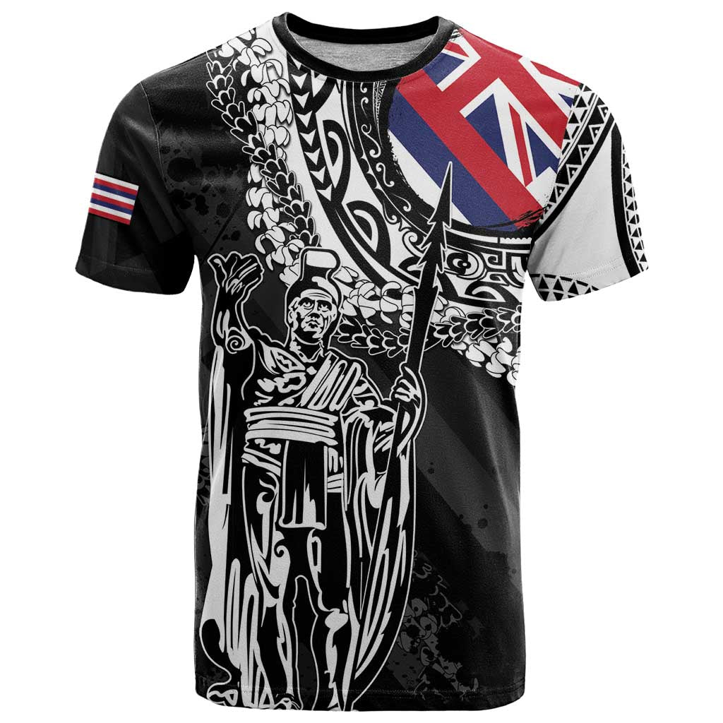 Hawaii King Flag T Shirt Hawaiian Maile Lei - Polynesian Pride
