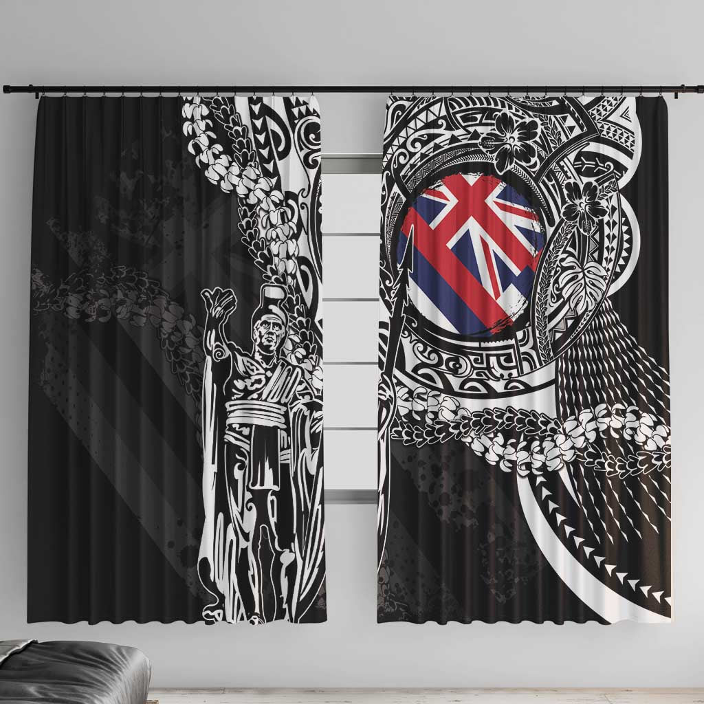Hawaii King Flag Window Curtain Hawaiian Maile Lei - Polynesian Pride