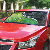 New Zealand Cook Islands Auto Sun Shade Maori Tiki With Circle Stars Turtle - Polynesian Pride