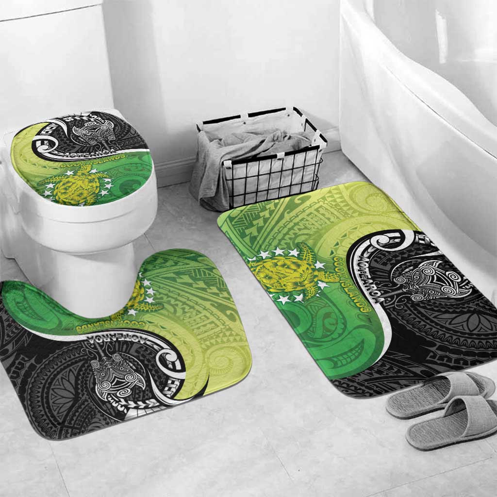 New Zealand Cook Islands Bathroom Set Maori Tiki With Circle Stars Turtle - Polynesian Pride