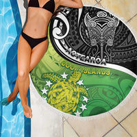 New Zealand Cook Islands Beach Blanket Maori Tiki With Circle Stars Turtle - Polynesian Pride