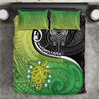 New Zealand Cook Islands Bedding Set Maori Tiki With Circle Stars Turtle - Polynesian Pride