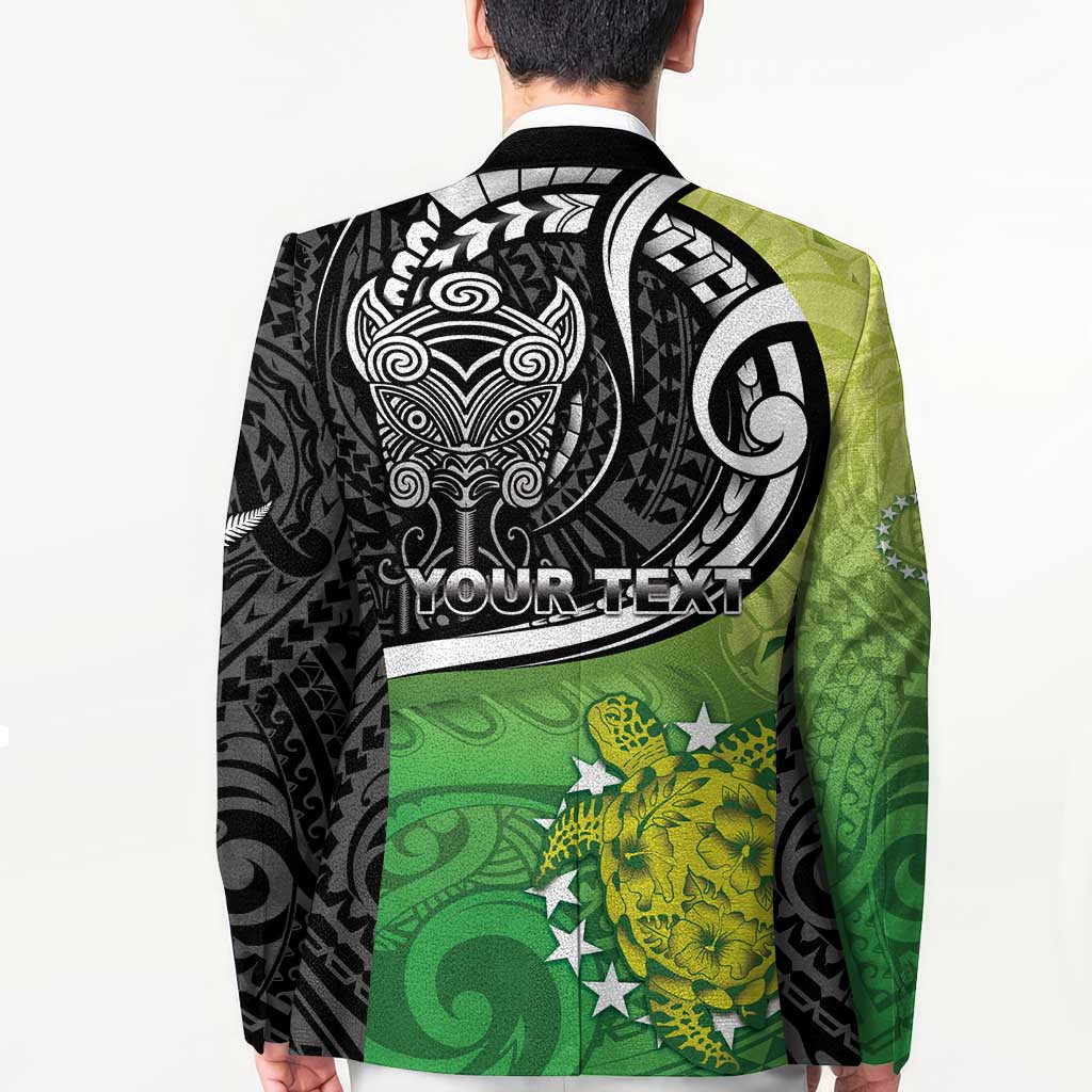Custom New Zealand Cook Islands Blazer Maori Tiki With Circle Stars Turtle - Polynesian Pride