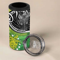 Custom New Zealand Cook Islands 4 in 1 Can Cooler Tumbler Maori Tiki With Circle Stars Turtle - Polynesian Pride