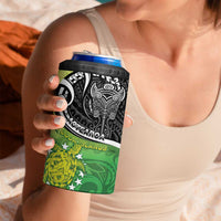 Custom New Zealand Cook Islands 4 in 1 Can Cooler Tumbler Maori Tiki With Circle Stars Turtle - Polynesian Pride