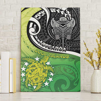 New Zealand Cook Islands Canvas Wall Art Maori Tiki With Circle Stars Turtle - Polynesian Pride