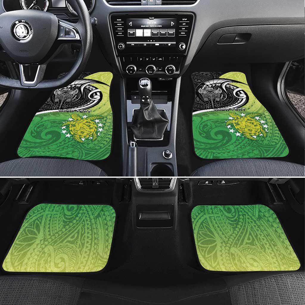 Custom New Zealand Cook Islands Car Mats Maori Tiki With Circle Stars Turtle - Polynesian Pride