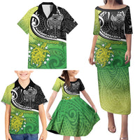 Custom New Zealand Cook Islands Family Matching Puletasi and Hawaiian Shirt Maori Tiki With Circle Stars Turtle - Polynesian Pride