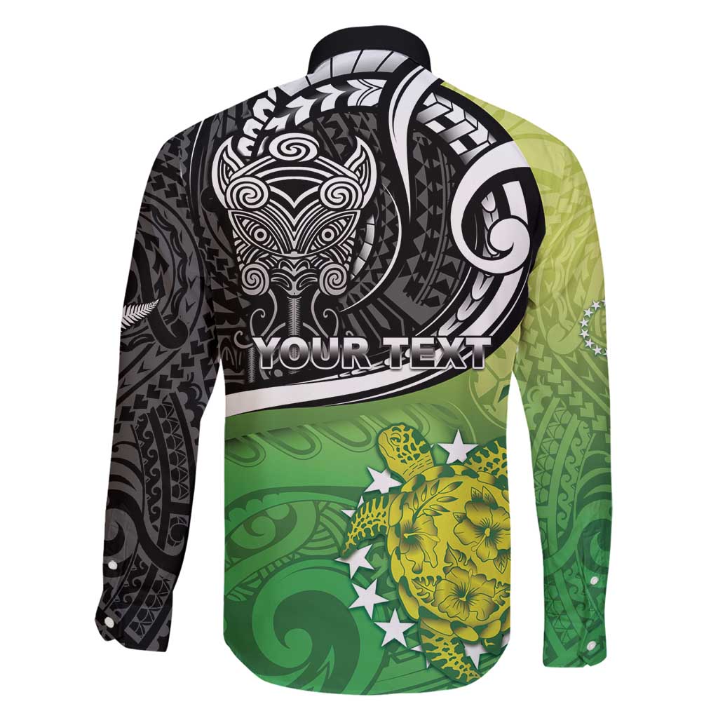 Custom New Zealand Cook Islands Family Matching Summer Maxi Dress and Hawaiian Shirt Maori Tiki With Circle Stars Turtle - Polynesian Pride