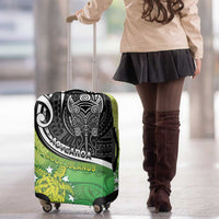 New Zealand Cook Islands Luggage Cover Maori Tiki With Circle Stars Turtle - Polynesian Pride