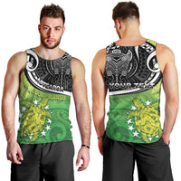 Custom New Zealand Cook Islands Men Tank Top Maori Tiki With Circle Stars Turtle - Polynesian Pride