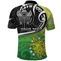 Custom New Zealand Cook Islands Polo Shirt Maori Tiki With Circle Stars Turtle - Polynesian Pride