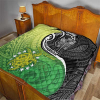 New Zealand Cook Islands Quilt Maori Tiki With Circle Stars Turtle - Polynesian Pride
