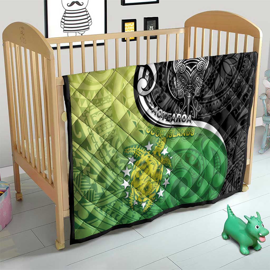 New Zealand Cook Islands Quilt Maori Tiki With Circle Stars Turtle - Polynesian Pride