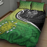 New Zealand Cook Islands Quilt Bed Set Maori Tiki With Circle Stars Turtle - Polynesian Pride