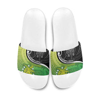 New Zealand Cook Islands Slide Sandals Maori Tiki With Circle Stars Turtle - Polynesian Pride