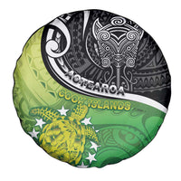 New Zealand Cook Islands Spare Tire Cover Maori Tiki With Circle Stars Turtle - Polynesian Pride