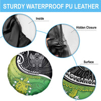 New Zealand Cook Islands Spare Tire Cover Maori Tiki With Circle Stars Turtle - Polynesian Pride