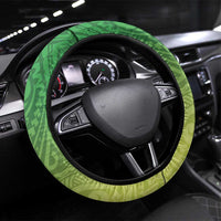 New Zealand Cook Islands Steering Wheel Cover Maori Tiki With Circle Stars Turtle - Polynesian Pride
