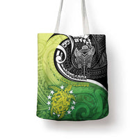 New Zealand Cook Islands Tote Bag Maori Tiki With Circle Stars Turtle - Polynesian Pride