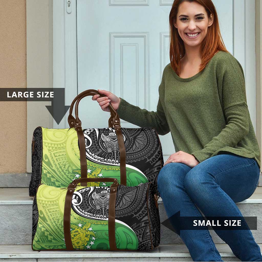 New Zealand Cook Islands Travel Bag Maori Tiki With Circle Stars Turtle - Polynesian Pride