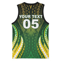 Custom Cook Islands Rugby Basketball Jersey Unique Style Green Version - Polynesian Pride