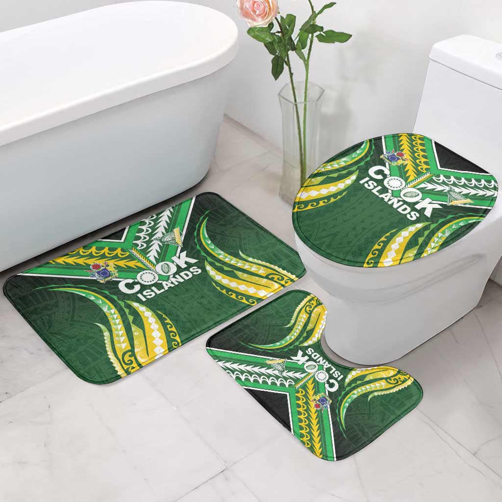 Cook Islands Rugby Bathroom Set Unique Style Green Version - Polynesian Pride