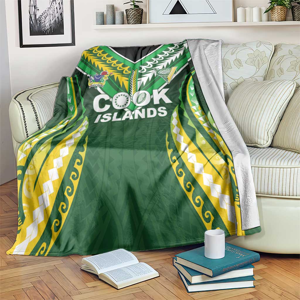 Cook Islands Rugby Blanket Unique Style Green Version - Polynesian Pride