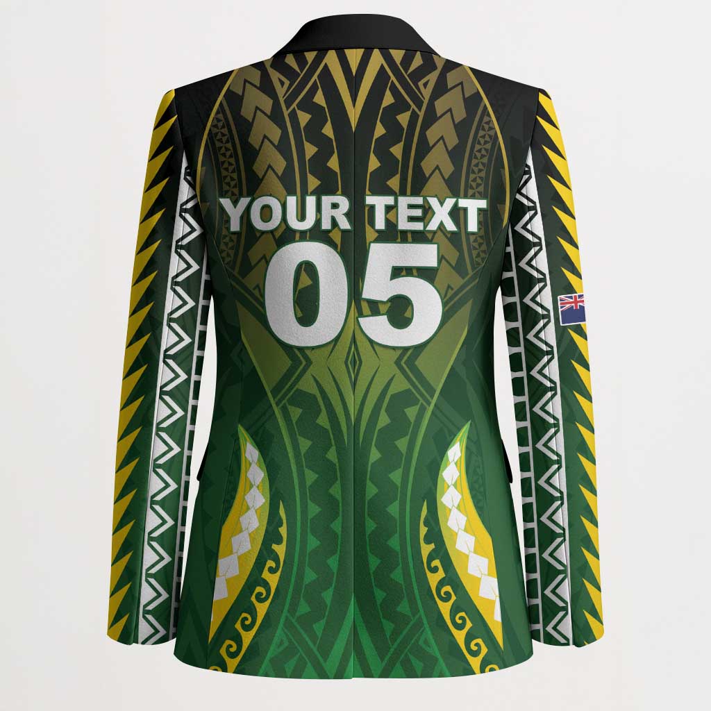 Custom Cook Islands Rugby Blazer Unique Style Green Version - Polynesian Pride
