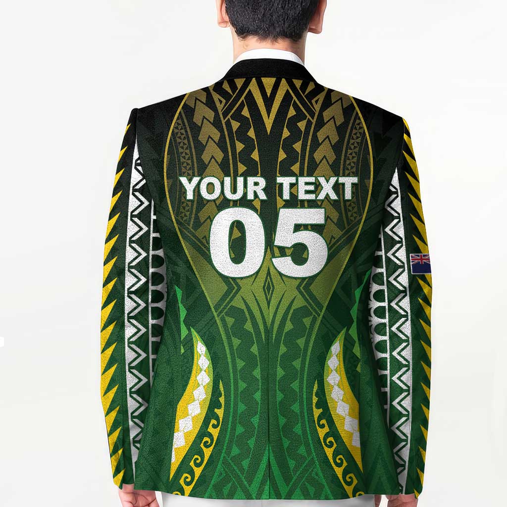 Custom Cook Islands Rugby Blazer Unique Style Green Version - Polynesian Pride