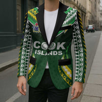 Custom Cook Islands Rugby Blazer Unique Style Green Version - Polynesian Pride