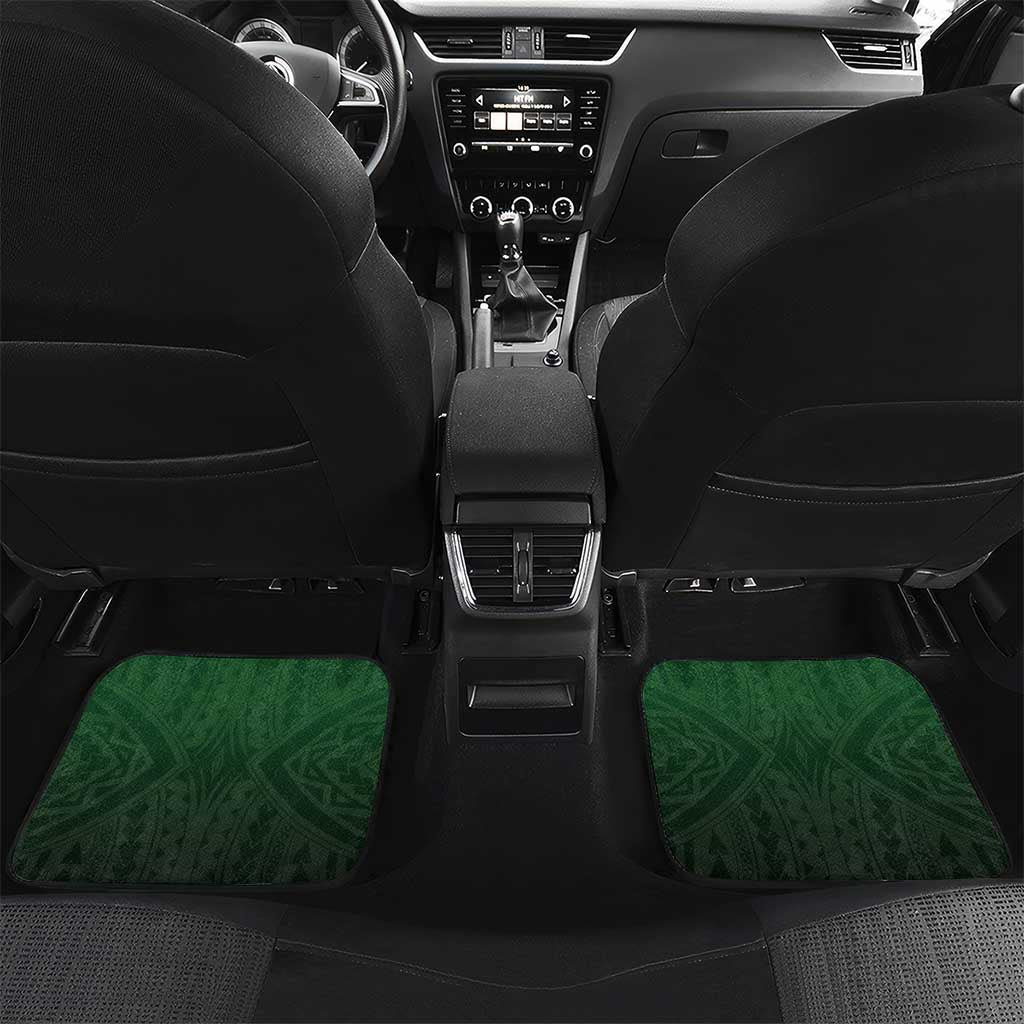 Custom Cook Islands Rugby Car Mats Unique Style Green Version - Polynesian Pride